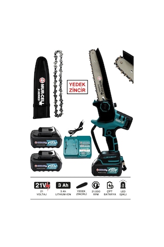 Mur-9108 Dal Budama Testeresi Kömürsüz Otomatik Yağlamalı Dijital Göstergeli 21v 3 Amper