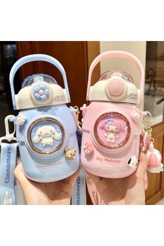 Lyon Yugui Köpekçocuk Sevimli Saman Termos Fincanı Mavi