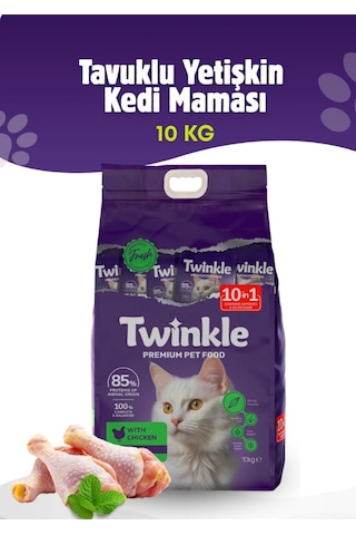 Twinkle Yetişkin Kediler İçin Tavuklu Tam Ve Dengeli Kedi Maması 10 Kg