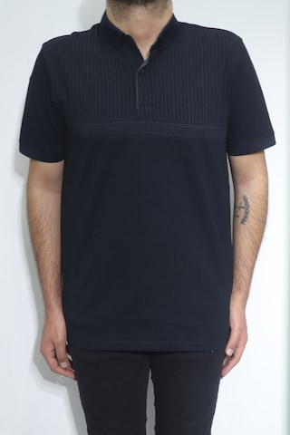 Santa Dmctekstil Erkek Desenli Spor Kesim Rahat Kalıp Polo Yaka T-shirt Lacivert