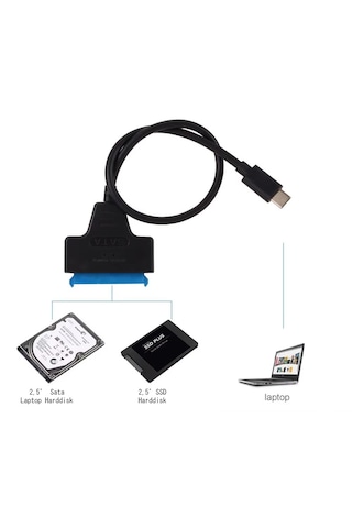 Cr30 Type-c 3.1 Sata Kablosu 2,5 İnç Ssd Hdd Sabit Disk Dönüştürücü 5gbps Hızında Çevirici Adaptör Max 3tb