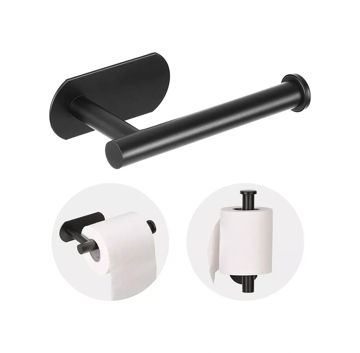Karapi Tun Delme Gerektirmeyen Kendinden Yapışkanlı Tuvalet Kağıdı Tutucu 215220937 Siyah