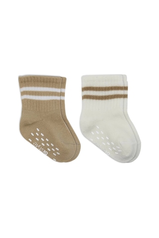 Bistyle Çemberli Kaymaz Soket Çorap 2'li Bs10125 Bej-ekru Bej-ekru Bej - Ekru