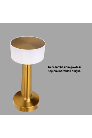 Touch Gece Lambası Dokunmatik Kontrol, Kablosuz Kullanım, Metal Gövde Yeni Nesil Kopya Renkli