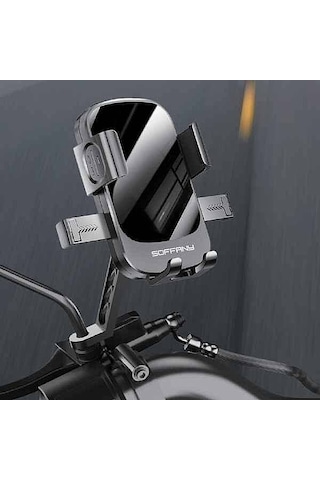 Hy-890 360 Ayarlanabilir Motorsiklet Scooter Bisiklet Telefon Tu Siyah