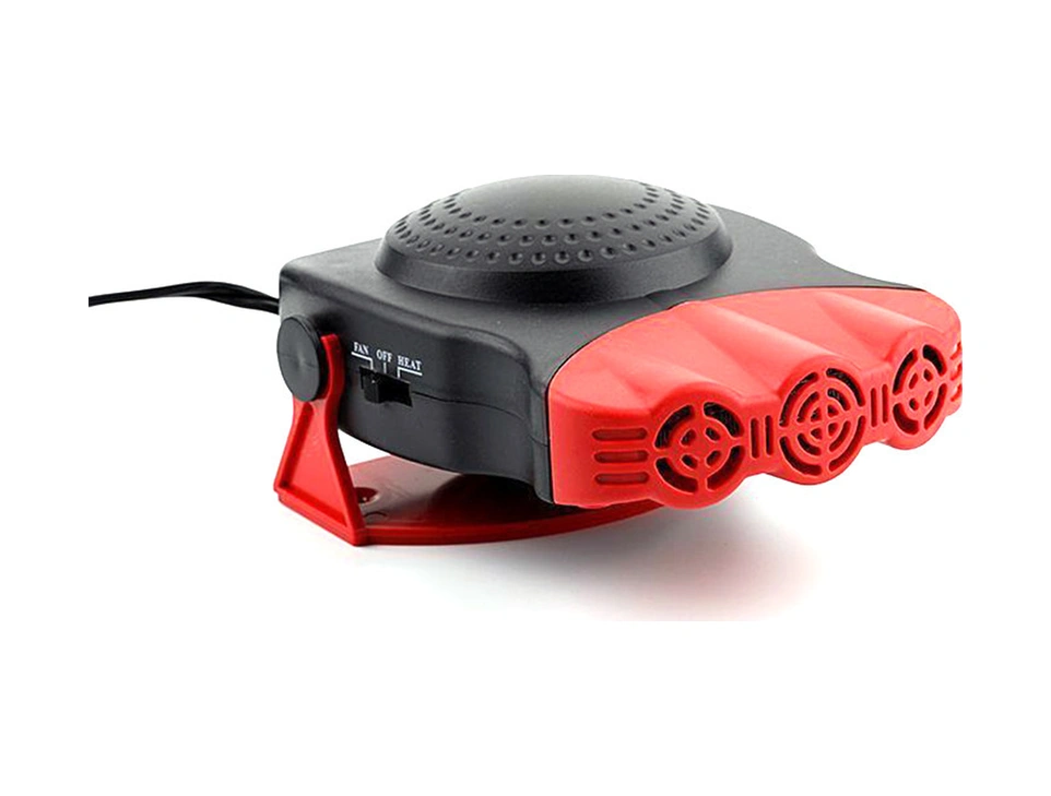 Moveevo 12v Araç Isıtıcı Sıcak Soğuk İki Fonksiyonlu, Pencere Buğusu Ve Donu Kaldıran, Kırmızı Üç Lüftü Fan