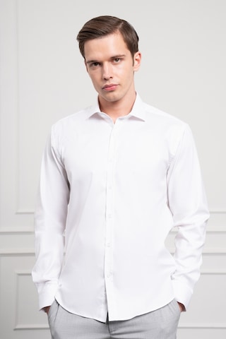 Morven Erkek Beyaz Pamuk Trend Slim Fit İtalyan Yaka Gömlek 25mc004040600 Beyaz Beyaz