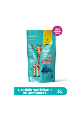 Atavit L-arjinin Multivitamin Ve Multiminaral Gummies Kids 60 Adet Atavit L-arjinin Multivitamin Ve Multiminaral Gummies Kids 60 Adet