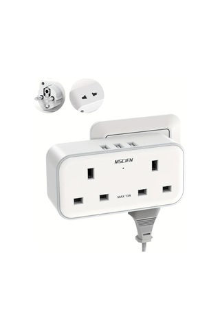 Honeybeeshop Yp10w Mscıen 3 Çıkışlı Avrupa Güç Adaptörü Aşırı Gerilim Korumalı 2 Usb Portlu Yangına Dayanıklı 250v 3250w Seyahat Ve Ofis Adaptörü