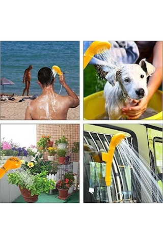 Gajeena 12v Plastik Oto Dışarıdaki Duş Sistemi - 2m Su Borusu, 4m Kablolu, 850g, Depolama Çantası İle Sarı