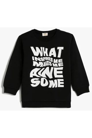 Koton Erkek Çocuk Sweatshirt Siyah 4wkb10268tk 24ky59000601 Y5901
