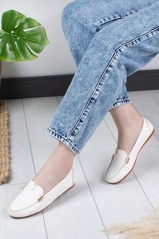 Khayt Flora Casual Günlük Kadın Babet Ayakkabı Beyaz