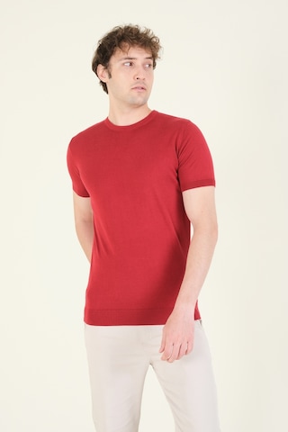 Giyim Dünyası Kadın Sıfır Yaka Merserize T-shirt Bordo 001