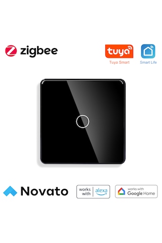 Zigbee Akıllı Duvar Anahtarı - Siyah Tuya, Smart Life Uyumlu