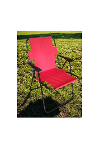 Plastik Kollu Katlanir 4 Lü Piknik Ve Kamp Sandalyesi Kirmizi 46,5x40,5x41 Cm Sirt 57x55x81 Cm Kırmızı