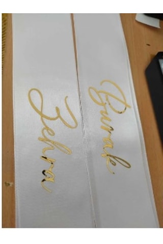 Gelin Damat Isimli Tören Takı Kurdelesi 2 Adet B-41