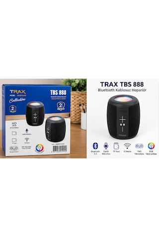 Trax Tbs 888 Bluetooth Hoparlör Rgb Işıklı Tf Kart Destekli Kablosuz Speaker