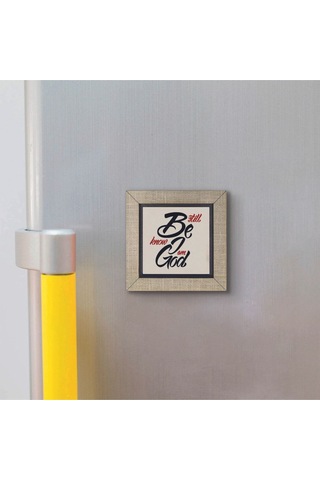 Zebur 46:10 Baskılı Mdf Magnet 7x7
