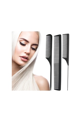 3 Adet, Siyah Saç Tarağı Anti-statik Kuyruk Tarağı, Salon Saç T