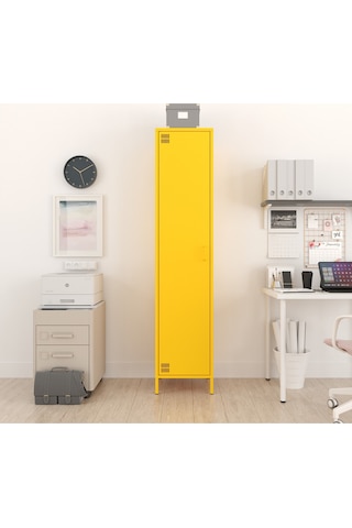 Pera Metal Elbise Dolabı, Soyunma Dolabı, Tek Kapılı, 41,50 X 40 X 189,50 Cm Ral 1018 Sarı