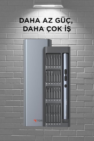 Torima Tts-04 48 Parça Şarjlı Hassas Tornavida Seti Led Işıklı, Mıknatıslı Alüminyum Kasa, Type-c