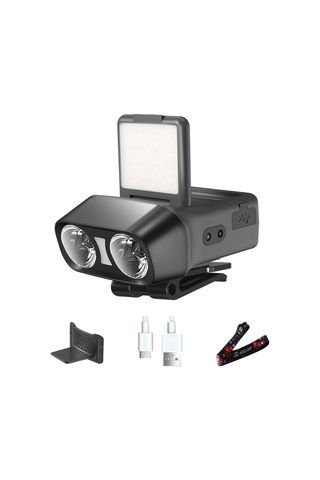 Vkemall Kafaüstü Ve Şapka Klipsü Led Feneri, 5 Işık Modu İle Sürekli Parlaklık, 1500mah Pil Ve Ipx4 Su Geçirmezlik