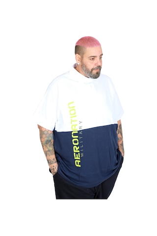 Mode Xl Büyük Beden Erkek T-shirt Polo Yaka Parçalı 25318 Beyaz Beyaz