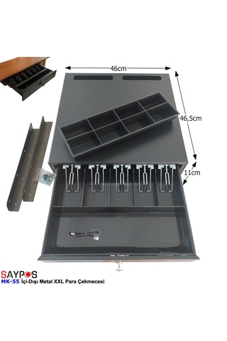 Montaj Askılı İç-dış Ful Metal 5 Banknot Para Çekmecesi 46x46x11
