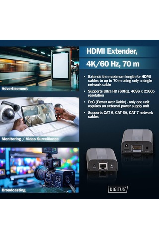 Digitus Hdmi Extender - Ultra Hd, 4k, 60hz - Set Verici/alıcı -