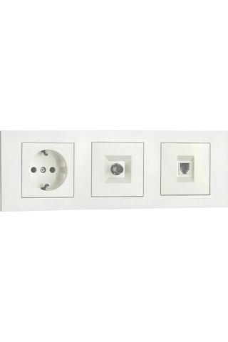 Ovivo Grano Beyaz Üçlü Set Topraklı Priz+tv Prizi+nümeris+üçlü Çerçeve Ovivo Grano Beyaz Üçlü Set Topraklı Priz+tv Prizi+nümeris+üçlü Çerçeve