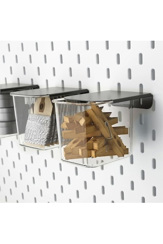 Skadıs 3lü Siyah Kapaklı Set Çok Amaçlı Pano Parçası Kapaklı Şeffaf Kutu 7x8x8.5 Cm