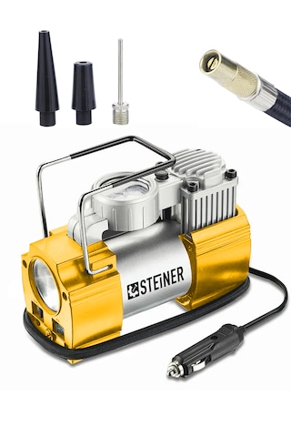 Steiner 12v Çakmaklık Girişli 150 Psi Mini Hava Kompresörü Sarı