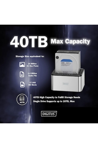 Da-71540-2 Çift Sata Hdd Yerleştirme İstasyonu Usb 3.0 2,5 İnç / 3,5 İnç Ssd Ve Sabit Disk İçin Sa