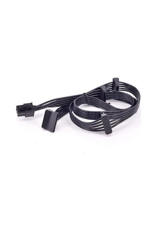 6 Pin Modüler Power Supply Kablosu 6 Pin 4x Sata Kablo 85 Cm 6 Pin 4 Adet Sata Modüler Power Kablosu