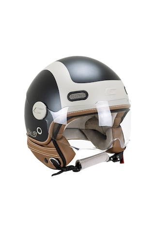 Cgm 191g Pix Sprint Beige Nero Opaco Sagomata Açık Kask Mavi-beyaz