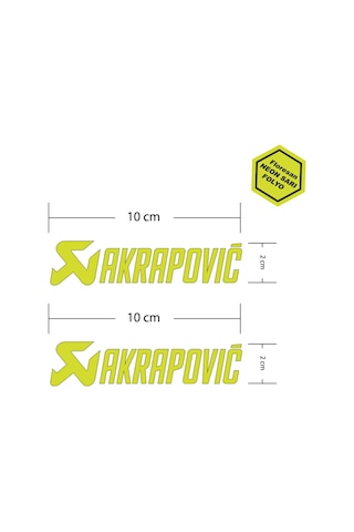 Akrapovic Floresan Neon Sarı Motosiklet Sticker Etiket Modeli