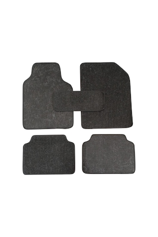 Oto Halı Paspas Hasır Universal 5 Parça Siyah Siyah Biyeli