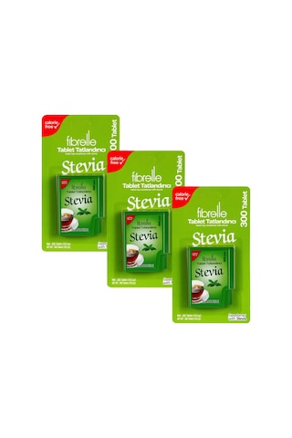Fibrelle Stevialı Tablet Tatlandırıcı 300'lük Kutu 3 Adet