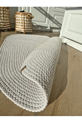 Lüle Halı Çift Taraflı Hasırlı Petek Jüt Örgü Kilim Halı Mod-910