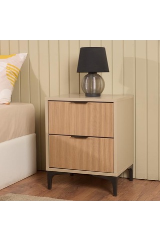 Just Home Prestige 2 Çekmeceli Komodin - Vizon / Yunus - 45 Cm Vizon / Yunus