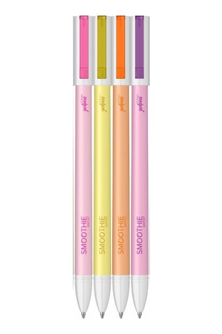 Scrikss Smoothie 4'lü Mor-pembe-turuncu-sarı Jel Kalem Seti - Orjinal Blister Kutulu
