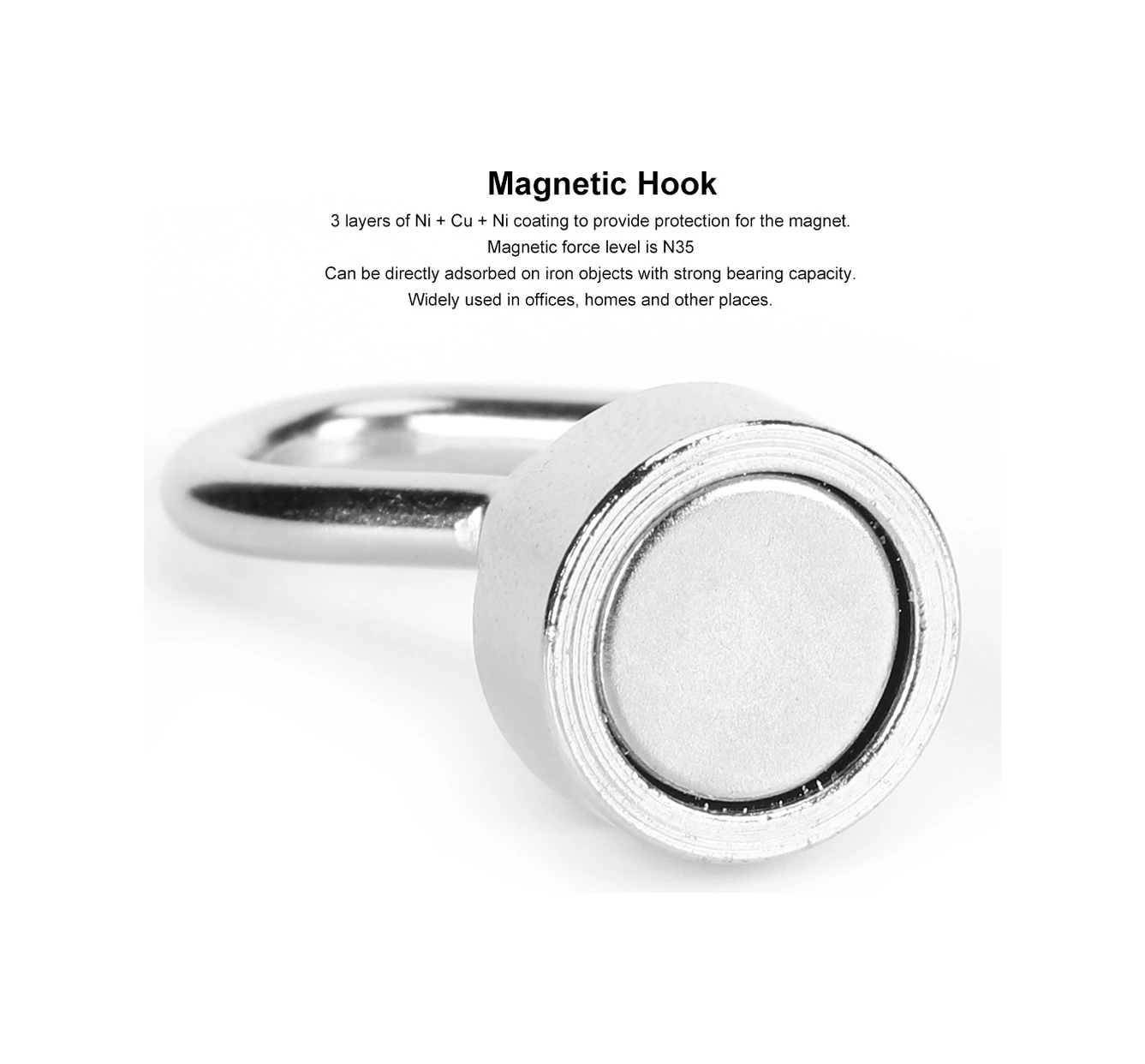 Yunboo 5 Adet E12 Tipi N35 Manyetik Duvar Kanca - Ev Ve Ofis İçin 3.5kg Yük Taşıma Kapasitesi, Dayanıklı Ve Korozyon Direnci