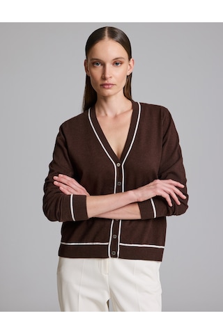 Pierre Cardin Kahverengi Slim Fit Basic Triko Hırka 50333949-vr029