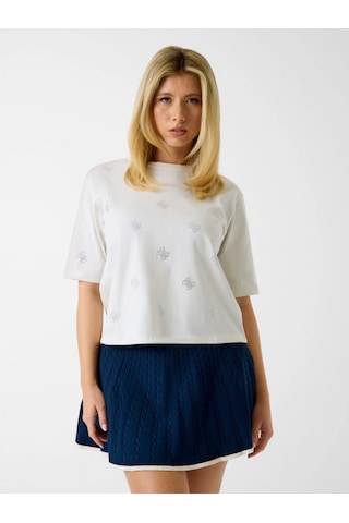 Guess Silvy Boxy Fit Kadın Beyaz T-shirt V6gı18k2985-g056