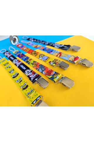 3baby 6'lı Emzik Askısı - Emzik Tutucu - Emzik Zinciri Çok Renkli