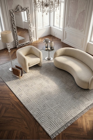 Luxess Halı Dizayn 1062 Gri Renkli Iskandinav Sisal Tarzı Desen Hav Vermez Tozumaz Modern Halı Gri
