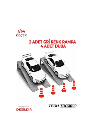 1/64 Ölçek Diorama 2 Adet Gri Rampa + 4 Adet Duba