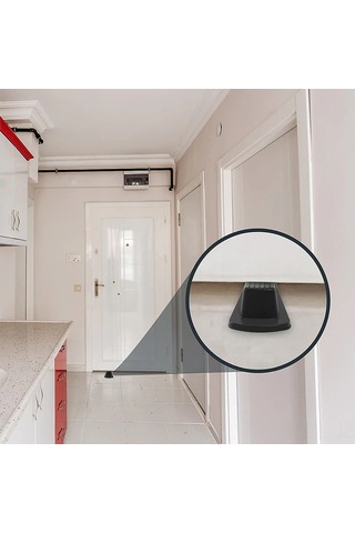 Geeroyoo 4'lü Kapı Durdurucu Kauçuk Takoz - Dayanıklı, Kaymaz, Yerinde Sabitleme, Her Zemin İçin Uygun - Siyah