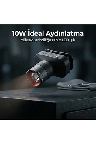 Bix Bxt1fl 10w Şarj Edilebilir Kafa Feneri 750 Lümen 2500mah 4 Işık Modlu Zoom Özellikli Led Kafa Siyah