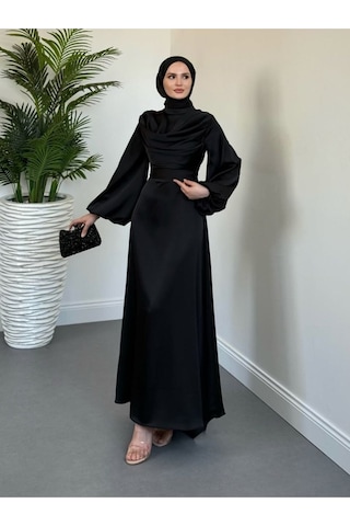 Degaje Tesettür Abiye Siyah